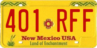 NM license plate 401RFF