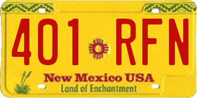 NM license plate 401RFN