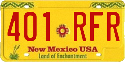 NM license plate 401RFR