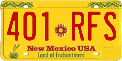 NM license plate 401RFS