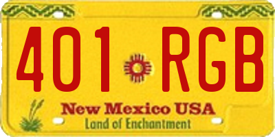 NM license plate 401RGB