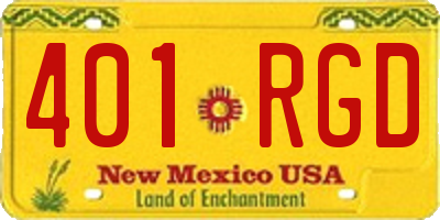 NM license plate 401RGD