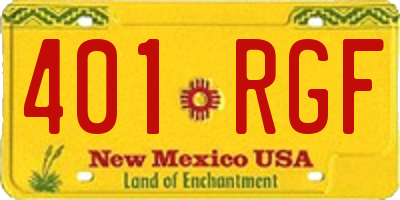 NM license plate 401RGF