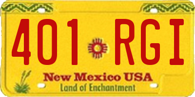 NM license plate 401RGI