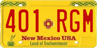 NM license plate 401RGM