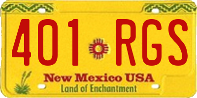 NM license plate 401RGS