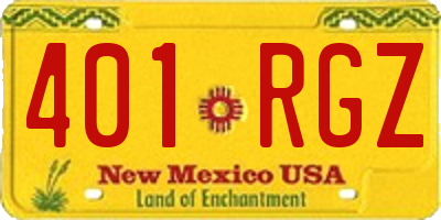 NM license plate 401RGZ