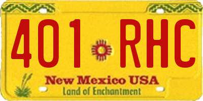 NM license plate 401RHC