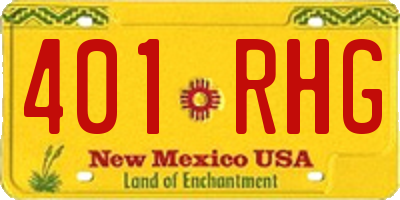 NM license plate 401RHG