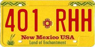 NM license plate 401RHH