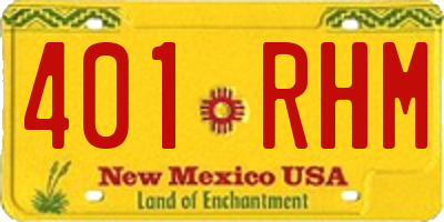 NM license plate 401RHM