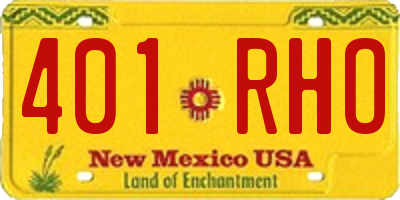 NM license plate 401RHO