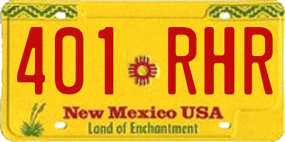 NM license plate 401RHR