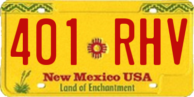 NM license plate 401RHV