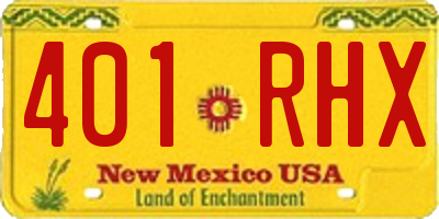 NM license plate 401RHX