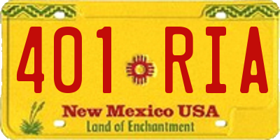 NM license plate 401RIA