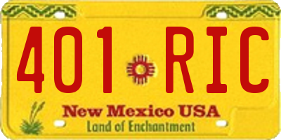 NM license plate 401RIC