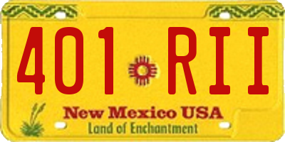 NM license plate 401RII