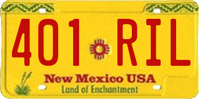 NM license plate 401RIL
