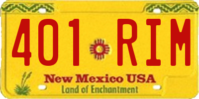 NM license plate 401RIM
