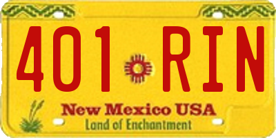 NM license plate 401RIN