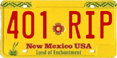 NM license plate 401RIP