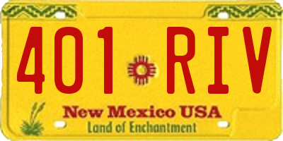 NM license plate 401RIV