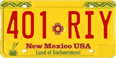 NM license plate 401RIY