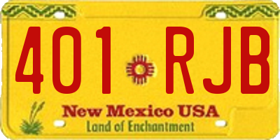 NM license plate 401RJB