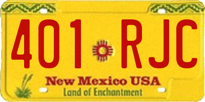 NM license plate 401RJC
