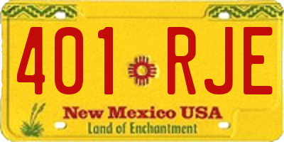 NM license plate 401RJE