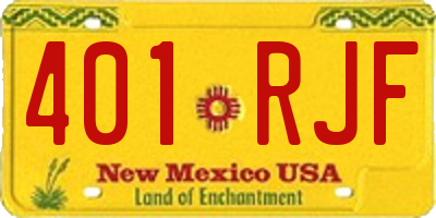NM license plate 401RJF
