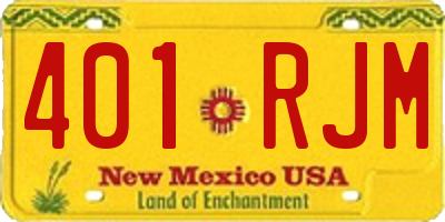 NM license plate 401RJM