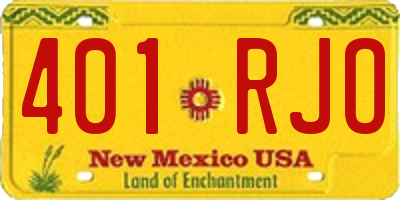 NM license plate 401RJO
