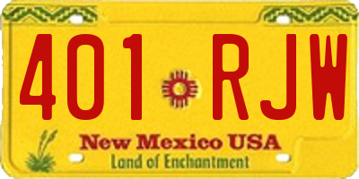 NM license plate 401RJW