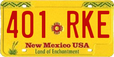 NM license plate 401RKE