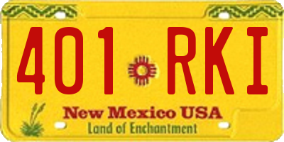 NM license plate 401RKI