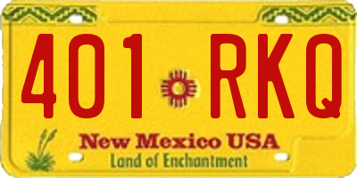 NM license plate 401RKQ