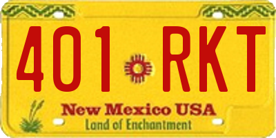 NM license plate 401RKT