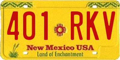 NM license plate 401RKV