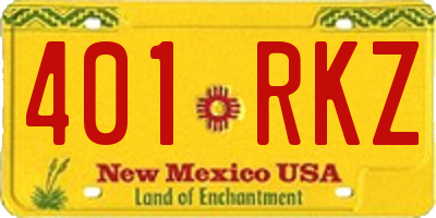 NM license plate 401RKZ