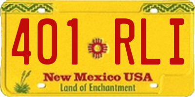 NM license plate 401RLI