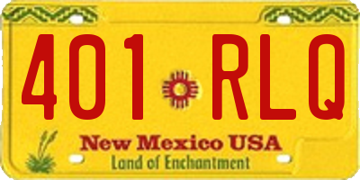 NM license plate 401RLQ