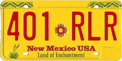 NM license plate 401RLR