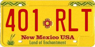 NM license plate 401RLT