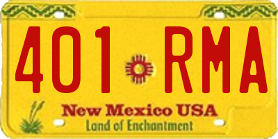 NM license plate 401RMA