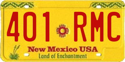 NM license plate 401RMC