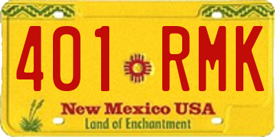 NM license plate 401RMK