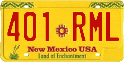 NM license plate 401RML