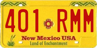 NM license plate 401RMM